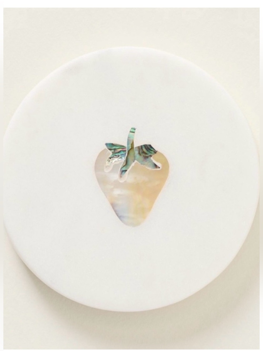 NIB Anthropologie Briar Marble Strawberry Coaster